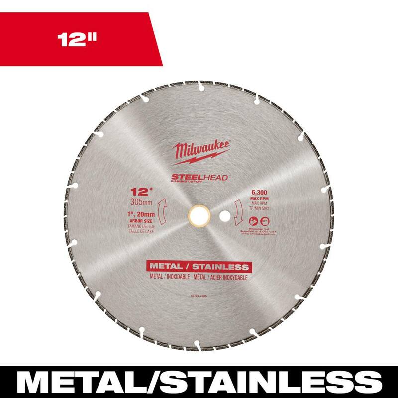 Milwaukee Disco de corte Steelhead de 12 pulgadas con diamante - 49-93-7835