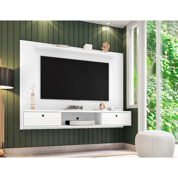 Manhattan Comfort Liberty 70.86 Floating Entertainment Center, White - 235BMC6