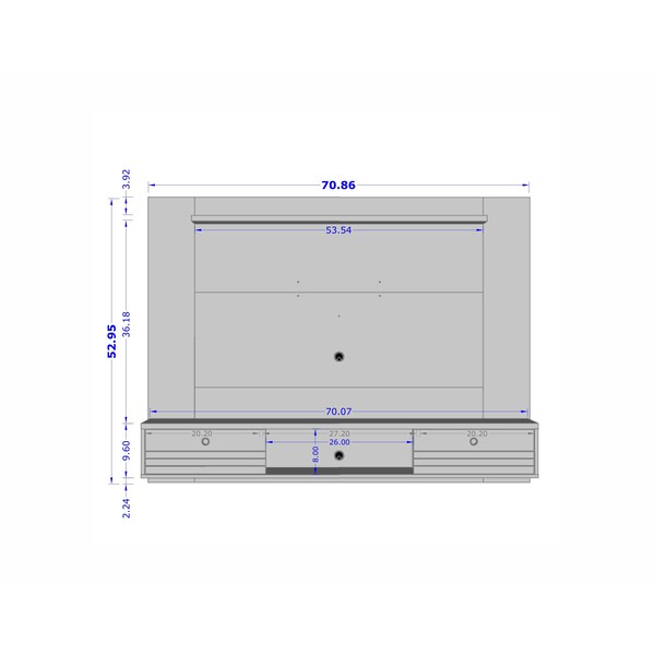 Manhattan Comfort Liberty 70.86 Floating Entertainment Center, White - 235BMC6