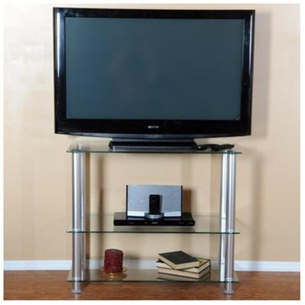 Rta Home And Office 35 in. Extra Tall Glass and Aluminum LCD and Plasma TV Stand - RT441578