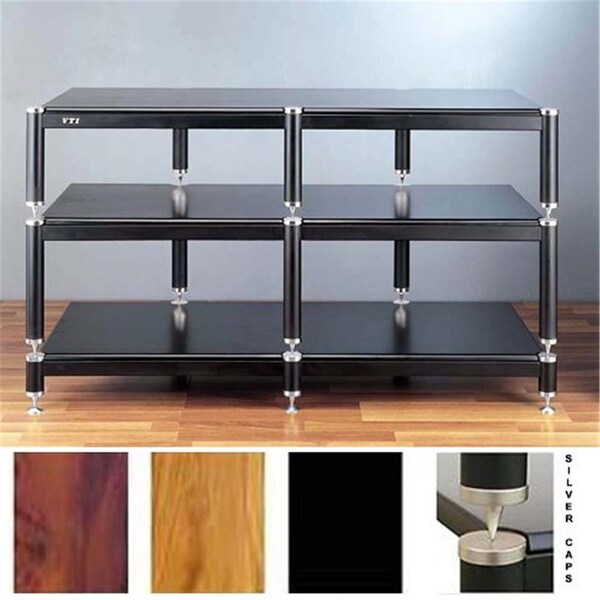 Vti Mfg 5 Silver Capspike Black Poles 3 Cherry Shelves TV & AV Stand - VT599024
