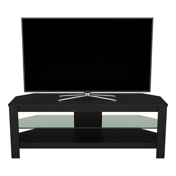 Seatsolutions Calibre Plus 45 in. Corner TV Stand with 1 Shelf - Black Oak - SE2771017