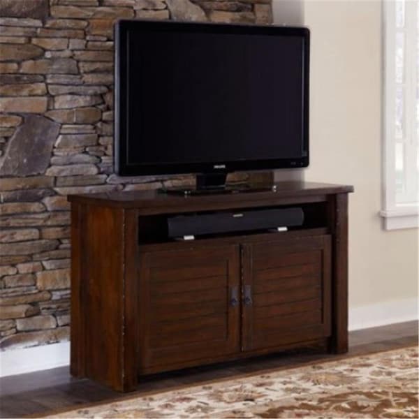 Progressive Furniture Trestlewood Rustic Style 54 In. Media Console Table- Mesquite Pine - P611E-54