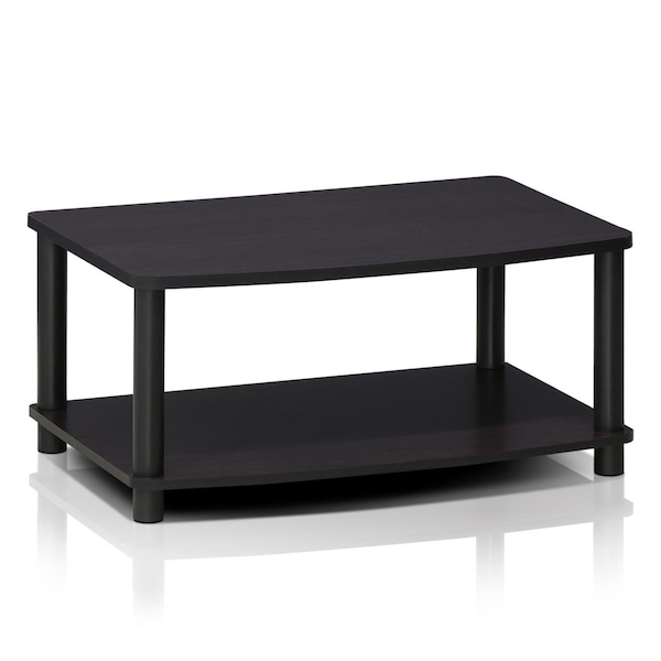 Furinno Furinno 13191DWN Turn-N-Tube No Tools 2-Tier Elevated TV Stand; Dark Walnut - 13191DWN