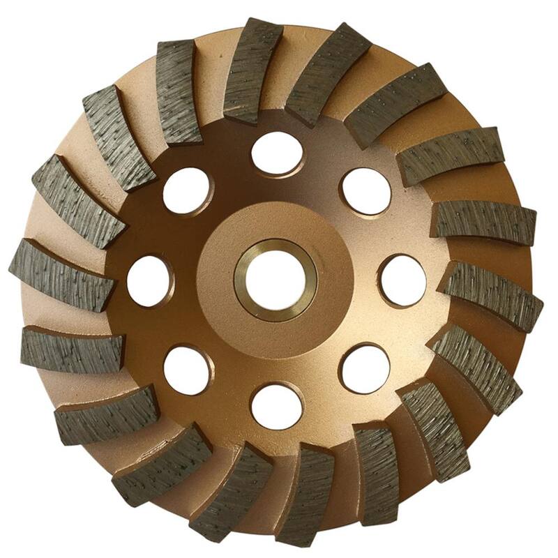 Rueda de esmerilado de diamante de 5 pulgadas para concreto y albañilería, con 18 segmentos turbo de diamante, 7/8 pulgadas - 5/8 pulgadas, sin rosca - SWS0518A7