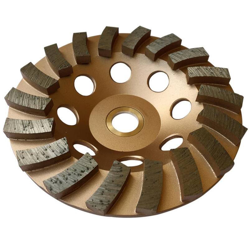 Rueda de esmerilado de diamante de 5 pulgadas para concreto y albañilería, con 18 segmentos turbo de diamante, 7/8 pulgadas - 5/8 pulgadas, sin rosca - SWS0518A7