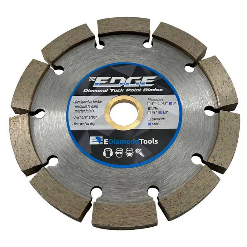 Herramienta de diamante de 5 pulgadas para mortero y repello, con un solo borde, ancho de segmento de 3/8 pulgadas, hoja de diamante para repello, arbor de 7/8 y 5/8 pulgadas - TSE0537A7_THD