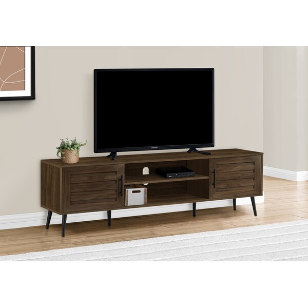 Monarch Specialties Tv Stand, 72 Inch, Console, Storage Cabinet, Living Room, Bedroom, Brown Laminate - I 2717