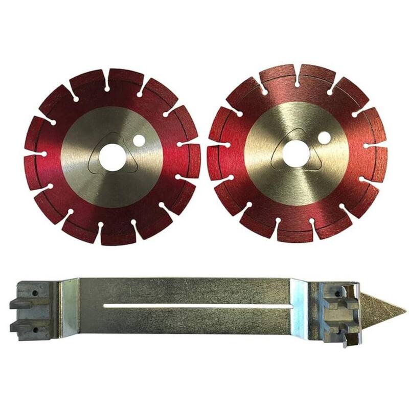 EDiamondTools 6-3/8 pulg. Disco de corte de diamante para concreto verde para corte temprano de entrada - Adhesión media, paquete de 2 con placa deslizante - GC06100R-2Pack_Skid_THD