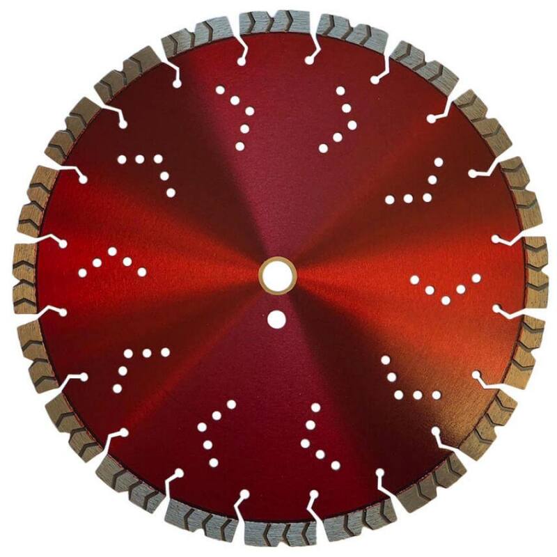EDiamondTools 18 pulgadas Concreto/Concreto Reforzado, Borde Segmentado, Hojas de Sierra de Diamante Agresivas, Profundidad de Corte de 6-5/8 pulgadas, Arbor de 1 pulgada - TSA18IH