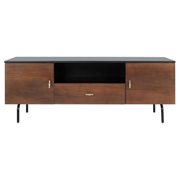 Safavieh Genevieve Media Stand Black & Walnut - MED5000F