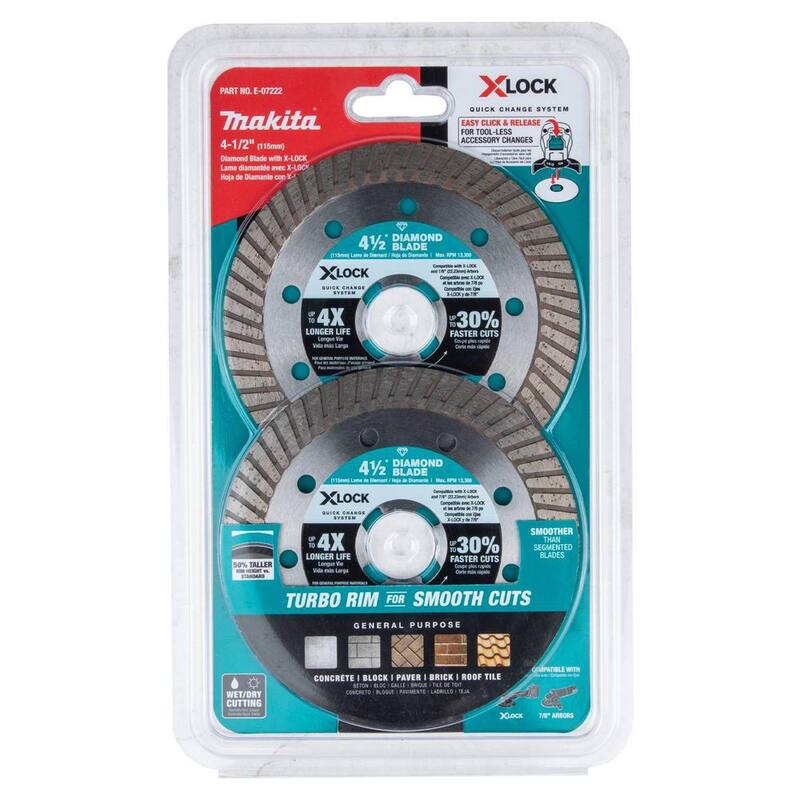 Disco de Diamante de Borde Turbo de 4-1/2 pulgadas para Corte de Albañilería (2 paquetes) - E-07222