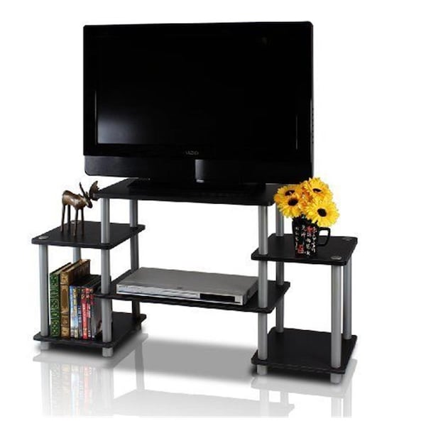 Highkey Turn-N-Tube No Tools Entertainment Center; Black & Grey - 22.85 x 41.5 x 11.6 in. - LR93519