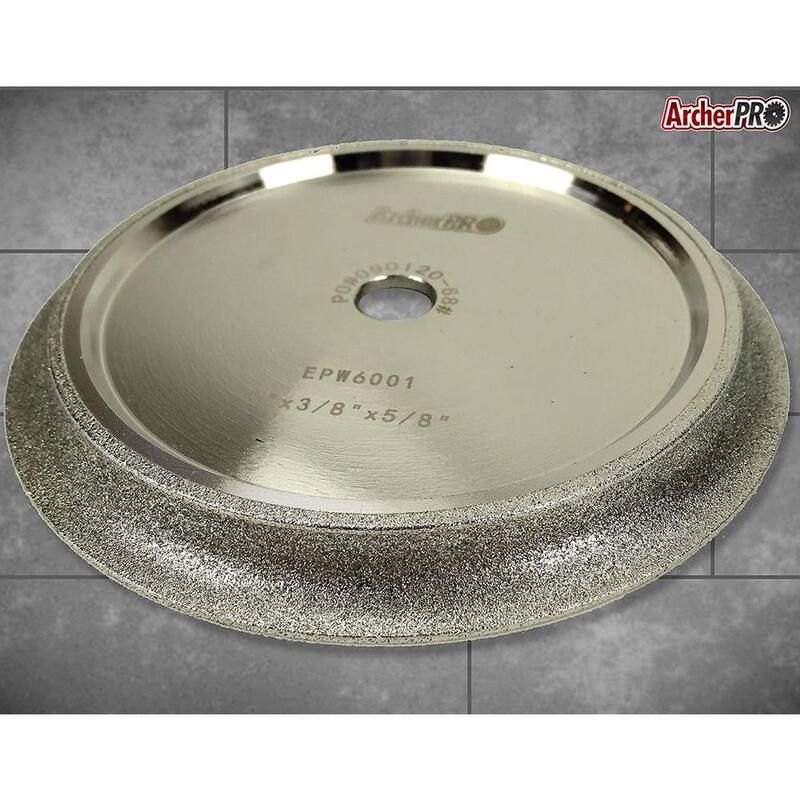 Rueda de perfil semi redondeado de 6 pulgadas por 3/8 de pulgada para perfilado de bordes de azulejo - EPW6001