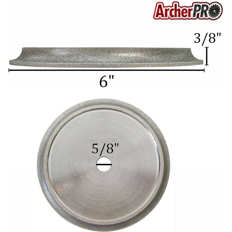 Rueda de perfil semi redondeado de 6 pulgadas por 3/8 de pulgada para perfilado de bordes de azulejo - EPW6001
