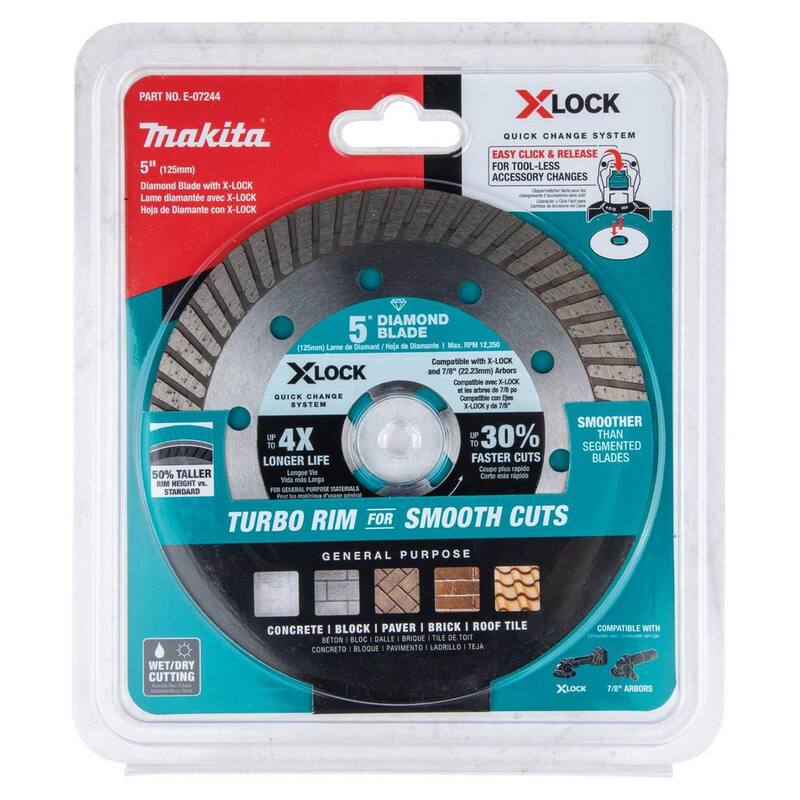 Disco de diamante X-Lock Turbo Rim de 5 pulgadas para corte de albañilería - E-07244