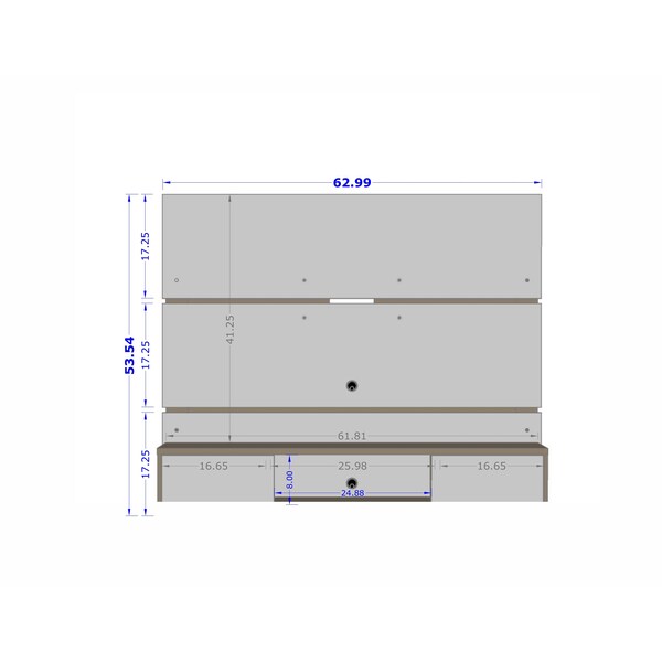Manhattan Comfort Vernon 62.99 Floating Entertainment Center, Off White and Cinnamon - 236BMC12