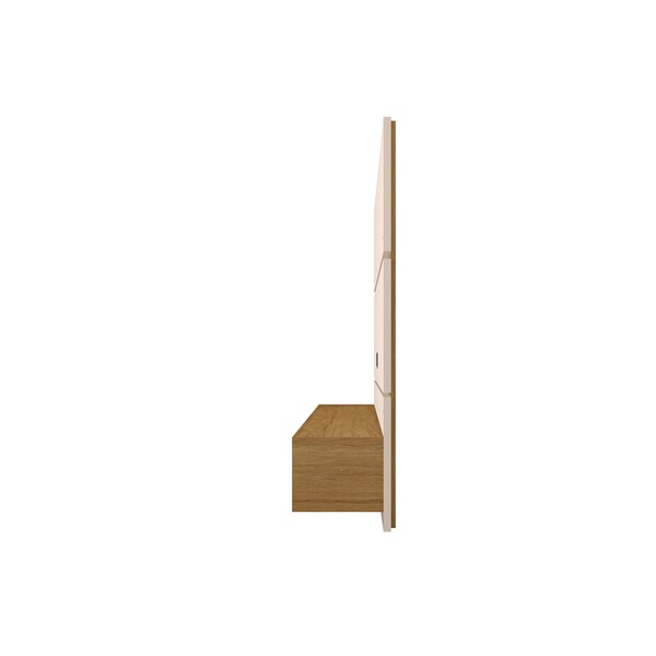 Manhattan Comfort Vernon 62.99 Floating Entertainment Center, Off White and Cinnamon - 236BMC12