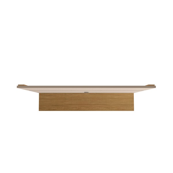 Manhattan Comfort Vernon 62.99 Floating Entertainment Center, Off White and Cinnamon - 236BMC12