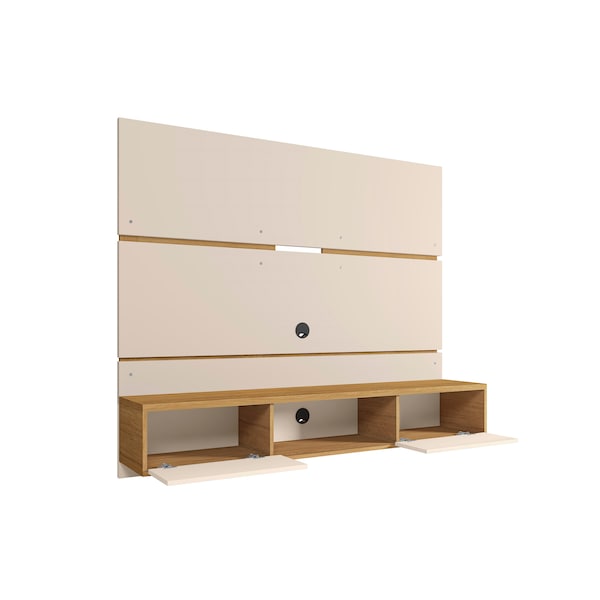 Manhattan Comfort Vernon 62.99 Floating Entertainment Center, Off White and Cinnamon - 236BMC12