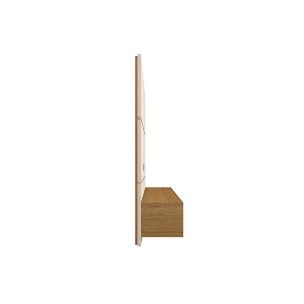Manhattan Comfort Vernon 62.99 Floating Entertainment Center, Off White and Cinnamon - 236BMC12