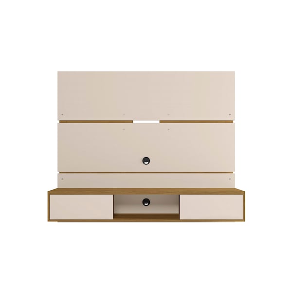Manhattan Comfort Vernon 62.99 Floating Entertainment Center, Off White and Cinnamon - 236BMC12