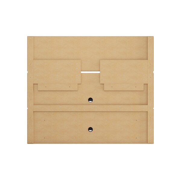 Manhattan Comfort Vernon 62.99 Floating Entertainment Center, Off White and Cinnamon - 236BMC12