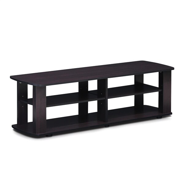 Furinno The Entertainment Center TV Stand, Dark Walnut - 11191DWN