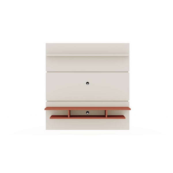 Manhattan Comfort Tribeca 62.99 Floating Entertainment Center, Off White/Orange Pink - 1PMC85