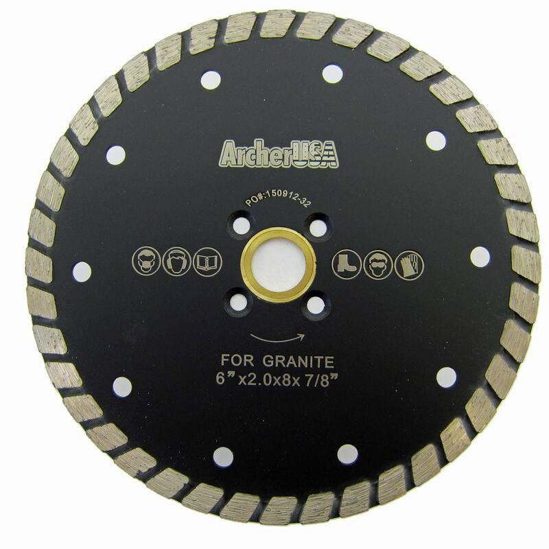 Archer USA Disco de Diamante Turbo de 6 pulgadas de Ancho para Cortar Piedra y Albañilería - HWTR06