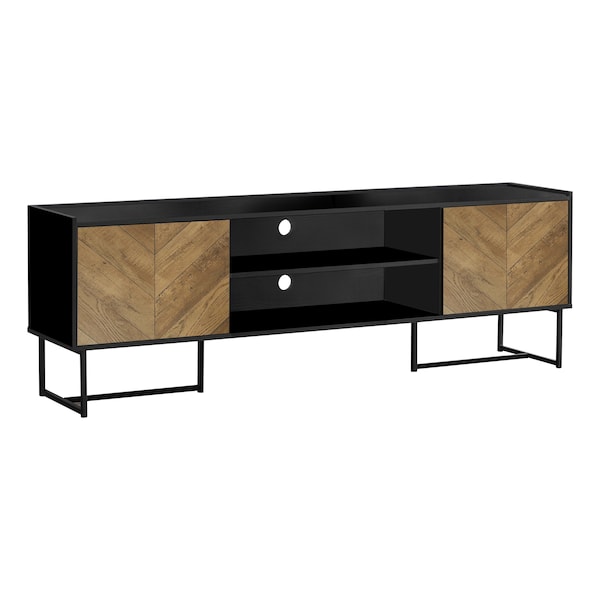 Monarch Specialties Tv Stand, 72 Inch, Console, Storage Cabinet, Living Room, Bedroom, Brown And Black Laminate - I 2752
