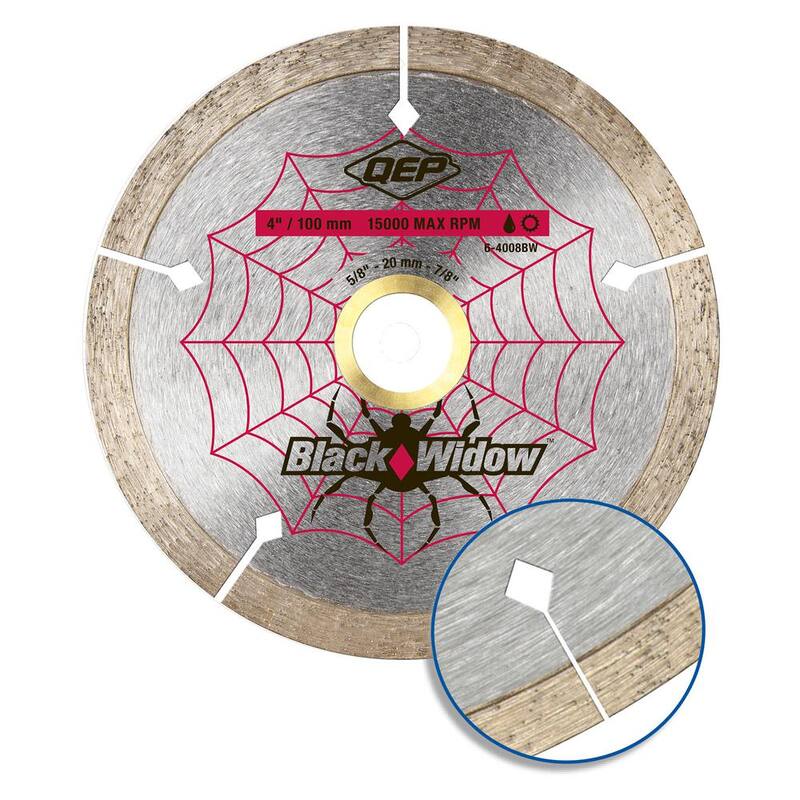 QEP 4 pulgadas Hoja de Diamante Micro-Segmentada Black Widow para Azulejos de Porcelana y Cerámica - 6-4008BW