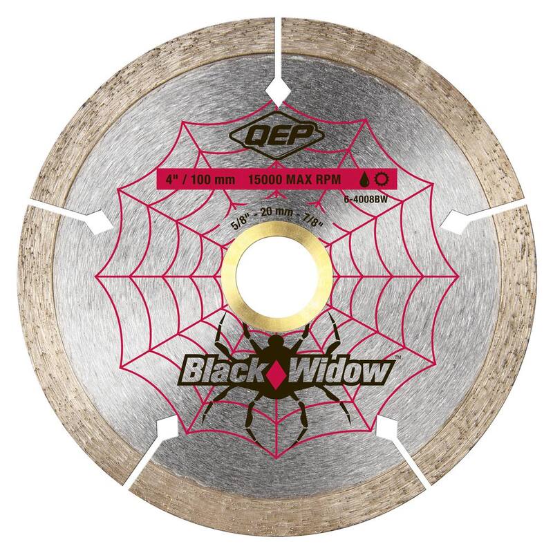 QEP 4 pulgadas Hoja de Diamante Micro-Segmentada Black Widow para Azulejos de Porcelana y Cerámica - 6-4008BW