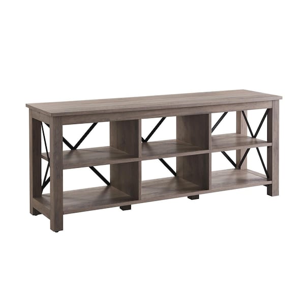 Hudson & Canal Henn & Hart TV0397 Sawyer Gray Oak TV Stand - 24 x 58 x 15.75 in. - TV0397