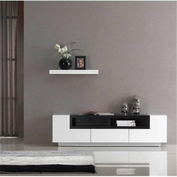 J&M Furniture J & M Furniture 176394 TV Stand 002 in White High Gloss & Dark Oak - 176394