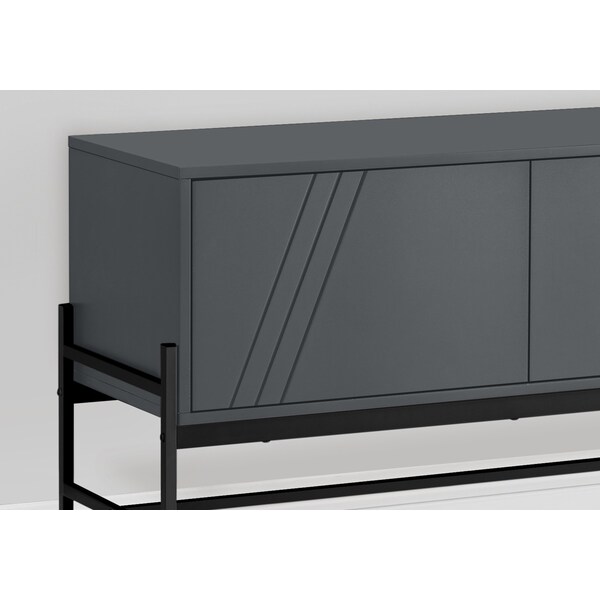 Monarch Specialties Tv Stand, 60 Inch, Console, Storage Cabinet, Living Room, Bedroom, Grey Laminate - I 2739