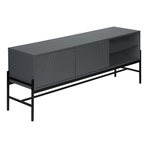 Monarch Specialties Tv Stand, 60 Inch, Console, Storage Cabinet, Living Room, Bedroom, Grey Laminate - I 2739