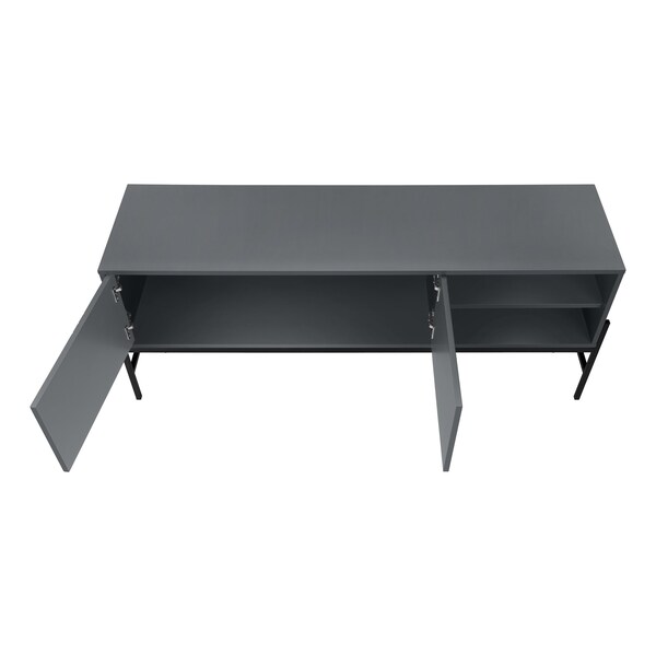 Monarch Specialties Tv Stand, 60 Inch, Console, Storage Cabinet, Living Room, Bedroom, Grey Laminate - I 2739