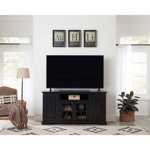 Progressive Furniture 64 in. Home Entertainment Console, Vintage Black - E719-64