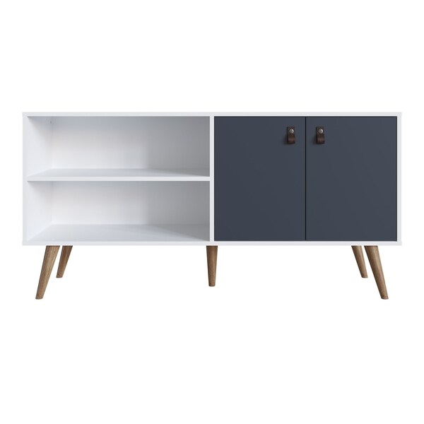 Manhattan Comfort Mid-Century Modern Free Standing TV Stand for Living Room and Bedroom use - 308GFX3