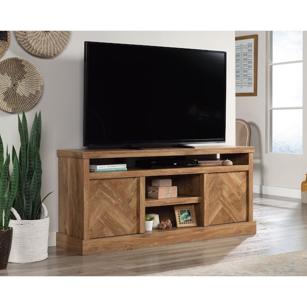 Sauder Cannery Bridge Credenza Sm W/herringbone , Accommodates up to a 65 in. TV weighing 70 lbs - 430274