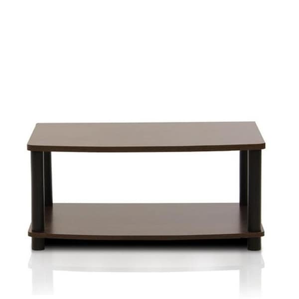 Furinno Furinno Turn-N-Tube No Tools 2-Tier Elevated TV Stands; Dark Brown & Black - 11 x 23.8 x 15.8 in. - 13191DBR/BK
