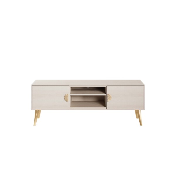 Manhattan Comfort Haley TV Stand 55.10 in White in White - TV005-WH