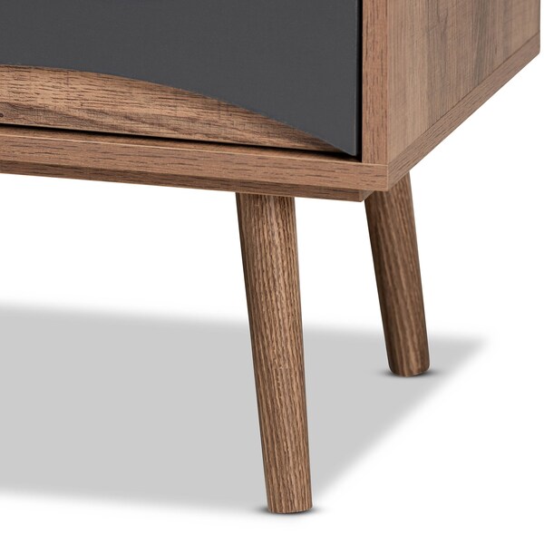 Baxton Studio Leane ModernNatural Brown Finished and Multi-Colored Wood 3-Drawer TV Stand - 196-12081-ZORO