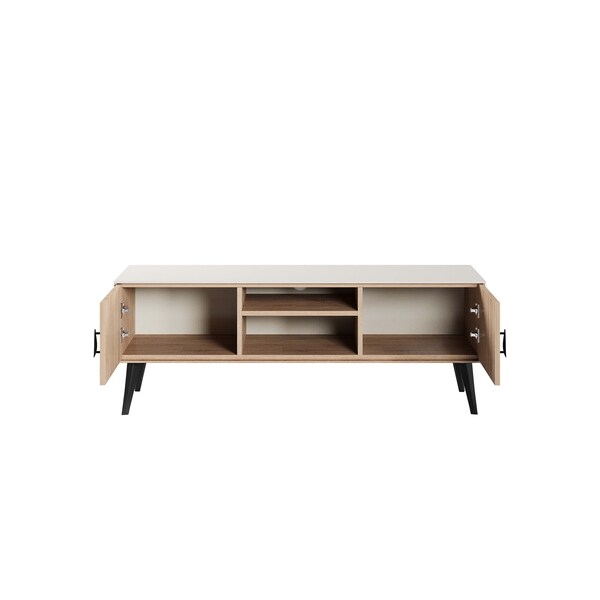 Manhattan Comfort Haley TV Stand 55.10 in Natural & Nude in Natural and Nude - TV005-NN