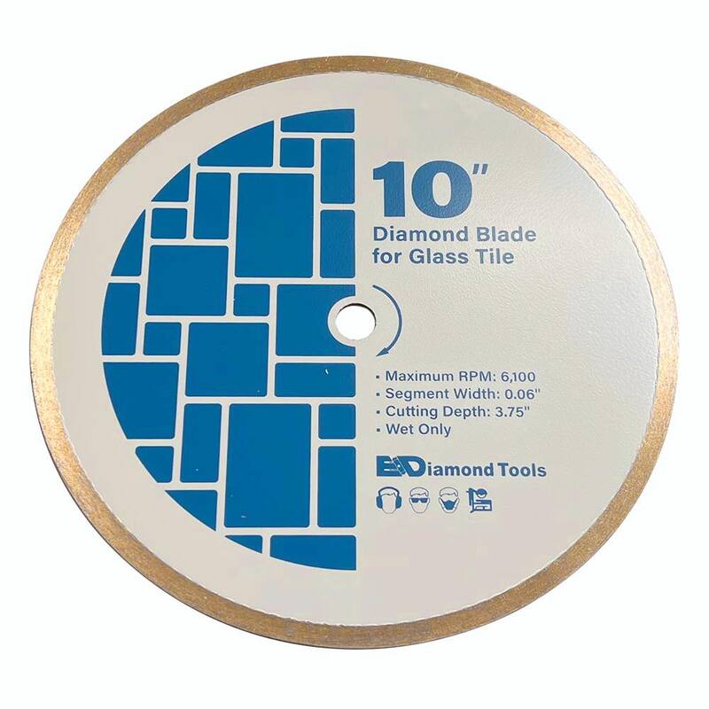 EDiamondTools 10 pulgadas. Diamante para baldosas de mosaico de vidrio, cuchilla de sierra de diamante con borde continuo, profundidad de corte de 3.75 pulgadas, eje de 5/8 pulgadas - CG10C_THD