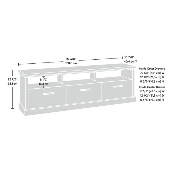 Sauder Aspen Post Entertainment Credenza Pmo , Durable, 1 in. thick top for dependable television display - 433961