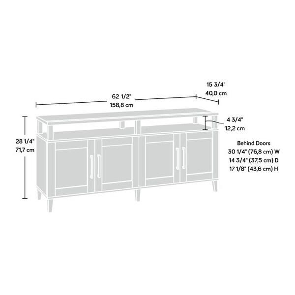 Sauder Tiffin Line Entertainment Cred Rao 3a , Accommodates up to a 65 in. TV weighing 95 lbs - 433576