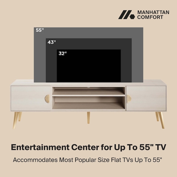 Manhattan Comfort Haley TV Stand 70.9 in White in White - TV004-WH