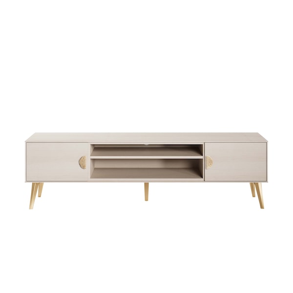 Manhattan Comfort Haley TV Stand 70.9 in White in White - TV004-WH